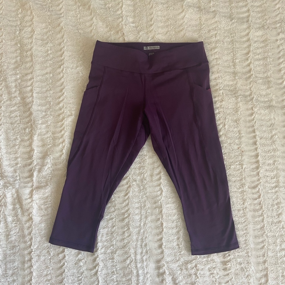 Cropped Purple Forever 21 Leggings